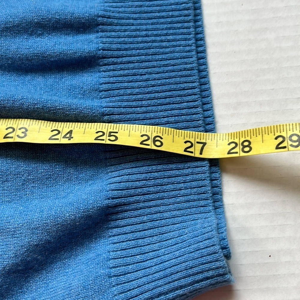 Kinross 100% Cashmere 1/4 Zip Mock Neck Stonewash Blue Sweater MED - Picture 11 of 13